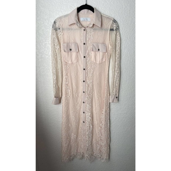 KAOS Pink Lace Dress Small Ethereal Coquette Made In Italy Cottagecore Girly - Picture 1 of 11